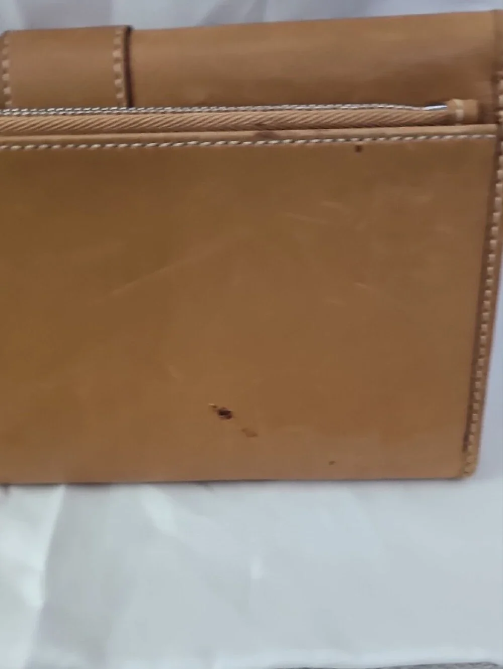 Coach Tan Leather Fold-Over Wallet